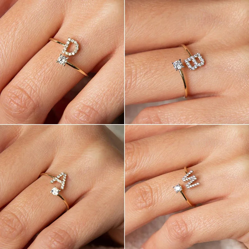 Initial Ring for women