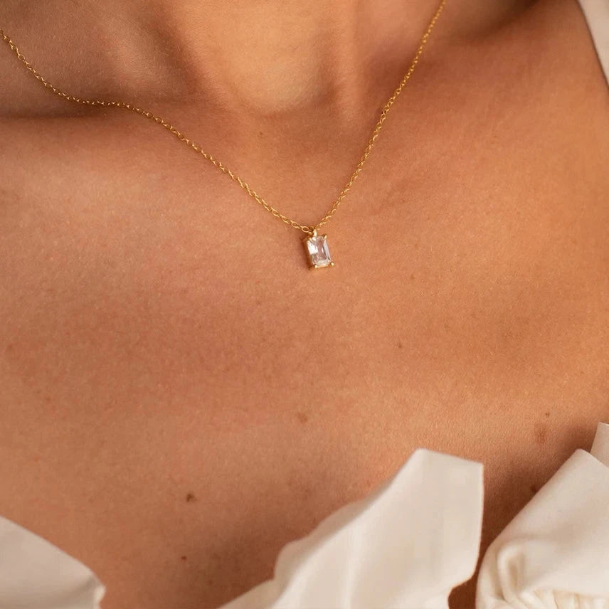 Rectangular Zirconia Pendant