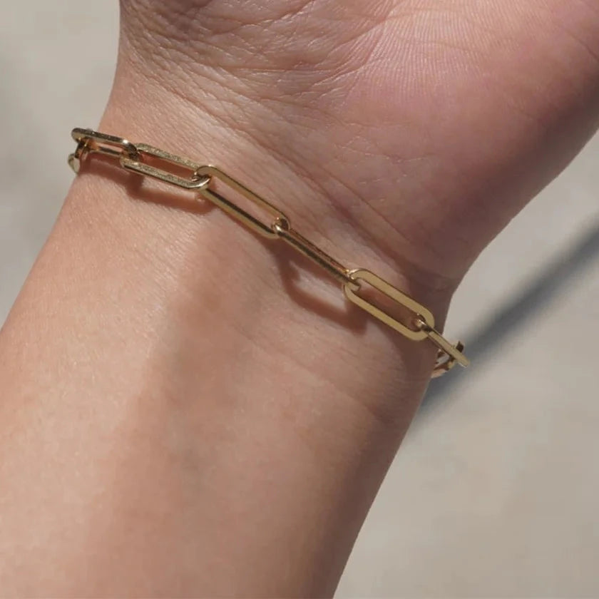 Paper clip link chain Bracelet