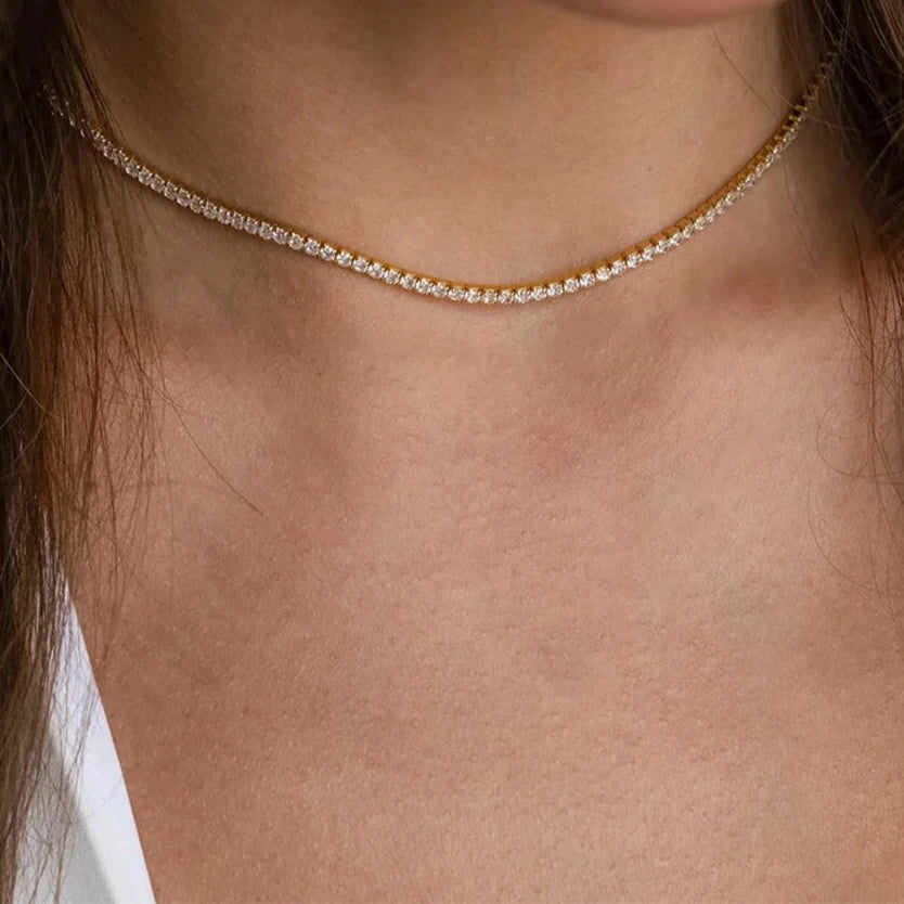 Crystal Gold Plated Necklace